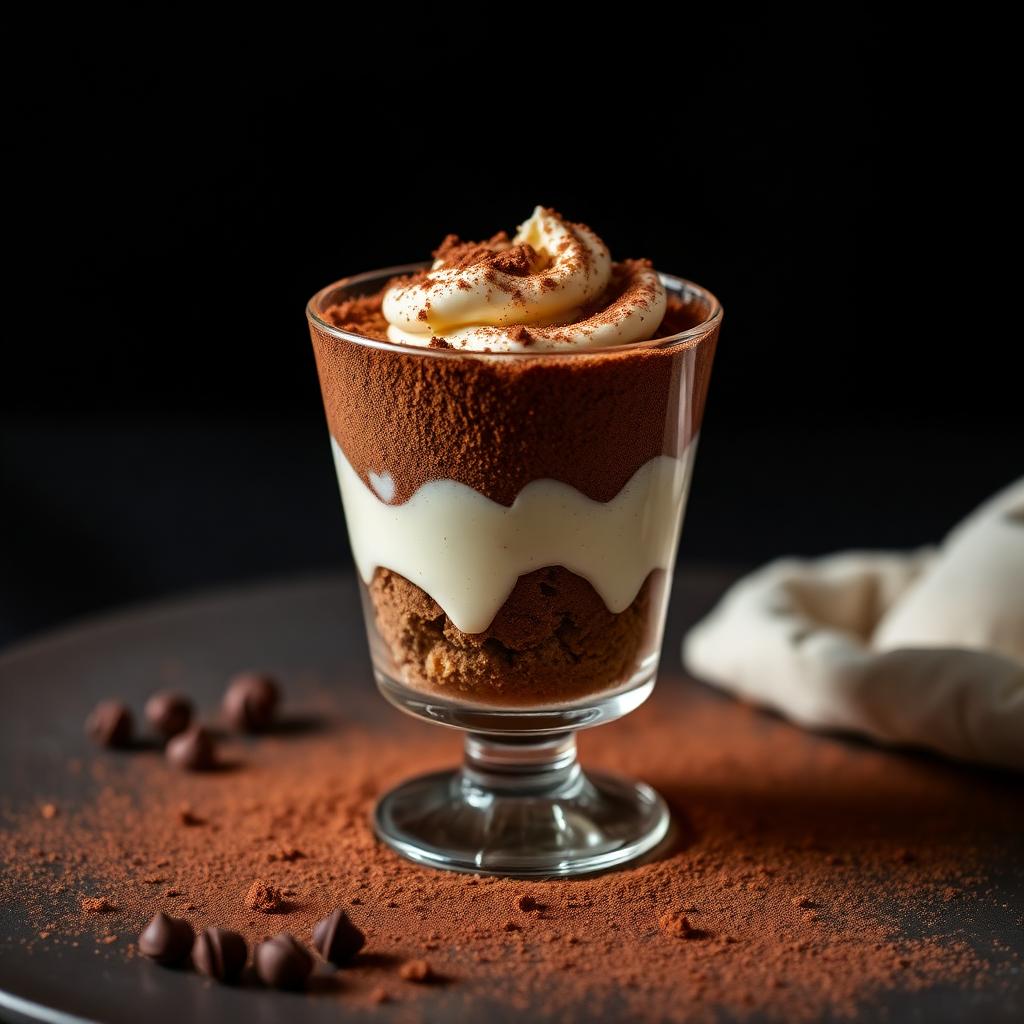 Tiramisu s posypem kakaa
