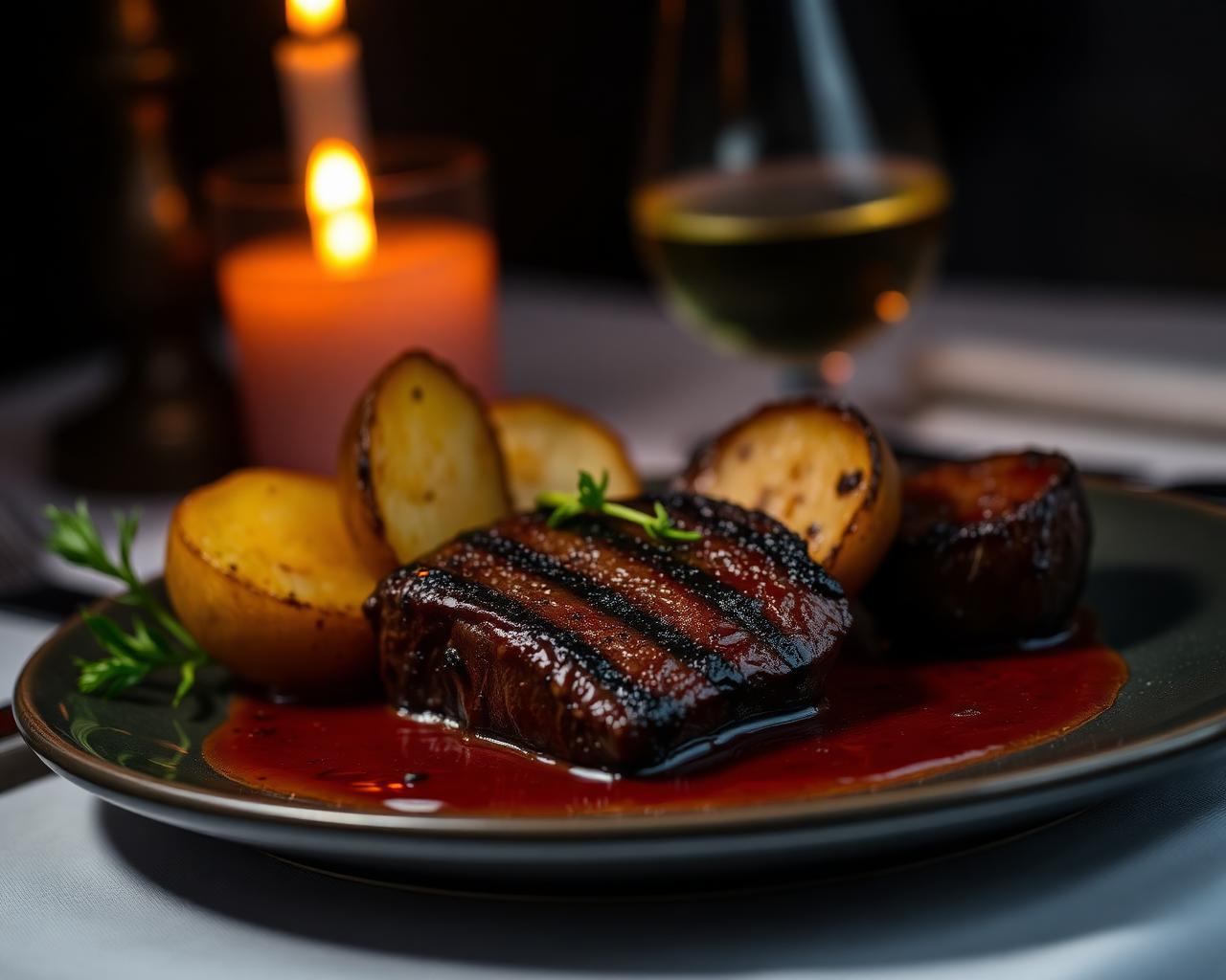Hovězí steak z roštěnce s pepřovou omáčkou
