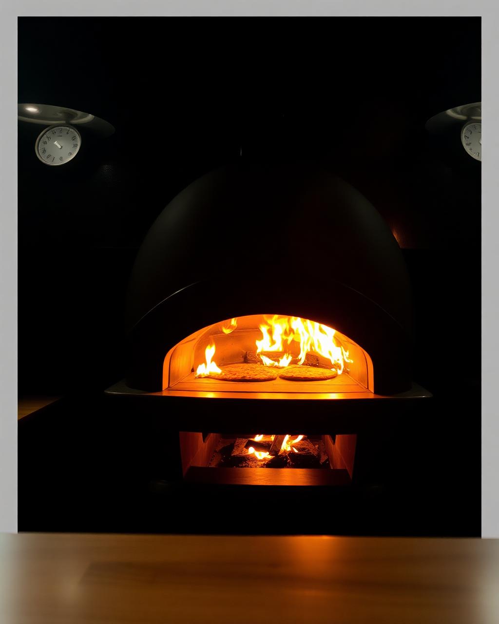 Pec na pizzu s plameny
